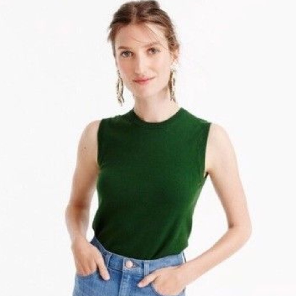 J CREW Green Sweater-Vest Shell XXS